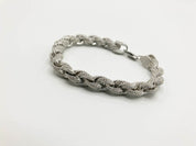 Men's 8mm VVS+ Moissanite Rope Bracelet | 925 Sterling Silver | 7-8 Inches | Masterful Moissanite