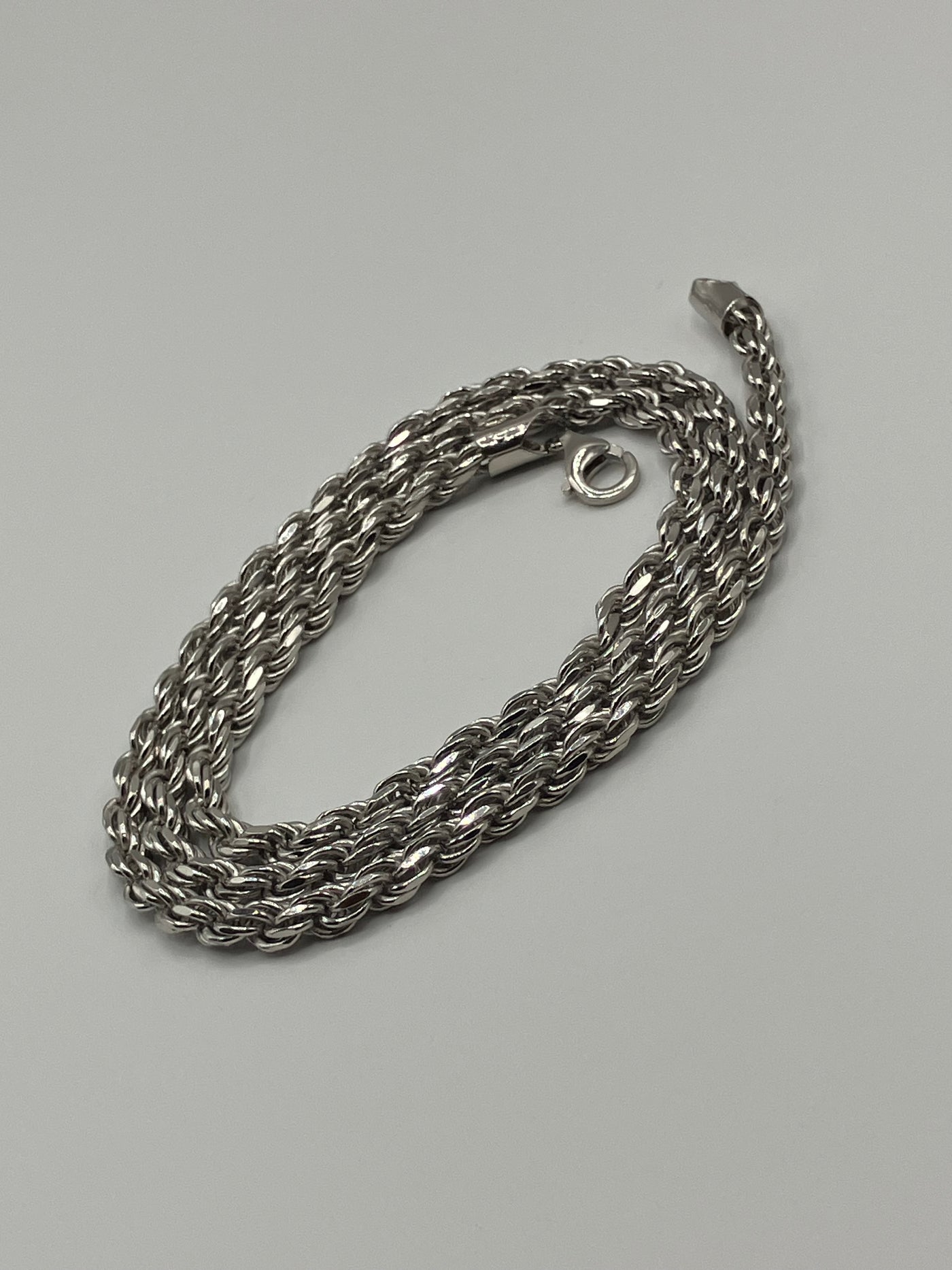 Silver Rope Chain 3mm-5mm 20"