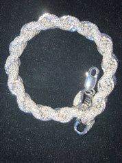 Men's 8mm VVS+ Moissanite Rope Bracelet | 925 Sterling Silver | 7-8 Inches | Masterful Moissanite
