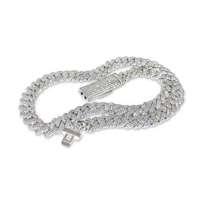 Moissanite Cuban Link Chain 10mm 12mm 15mm in 925 Silver 18” 20” 22" 24" with GRA Certificate