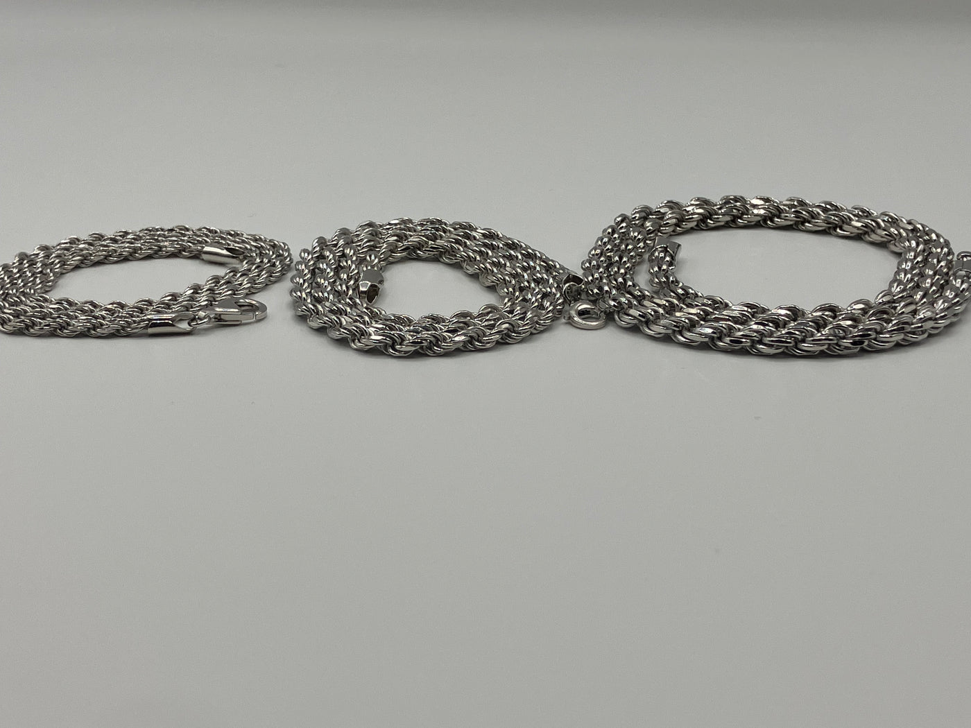 Silver Rope Chain 3mm-5mm 20"