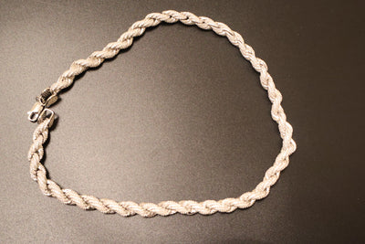 Moissanite Rope Chain .925 Silver 8mm 18" 20"