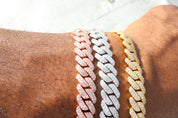Men's 10mm Cuban Link Bracelet | 925 Sterling Silver | 7" & 8" Lengths | Silver, Rose Gold & Yellow Gold | Masterful Moissanite