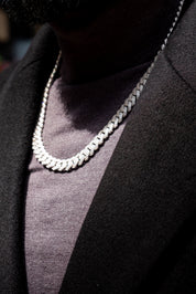 Moissanite Cuban Link Chain Bracelet Set 10mm in 925 Silver with GRA Certificate