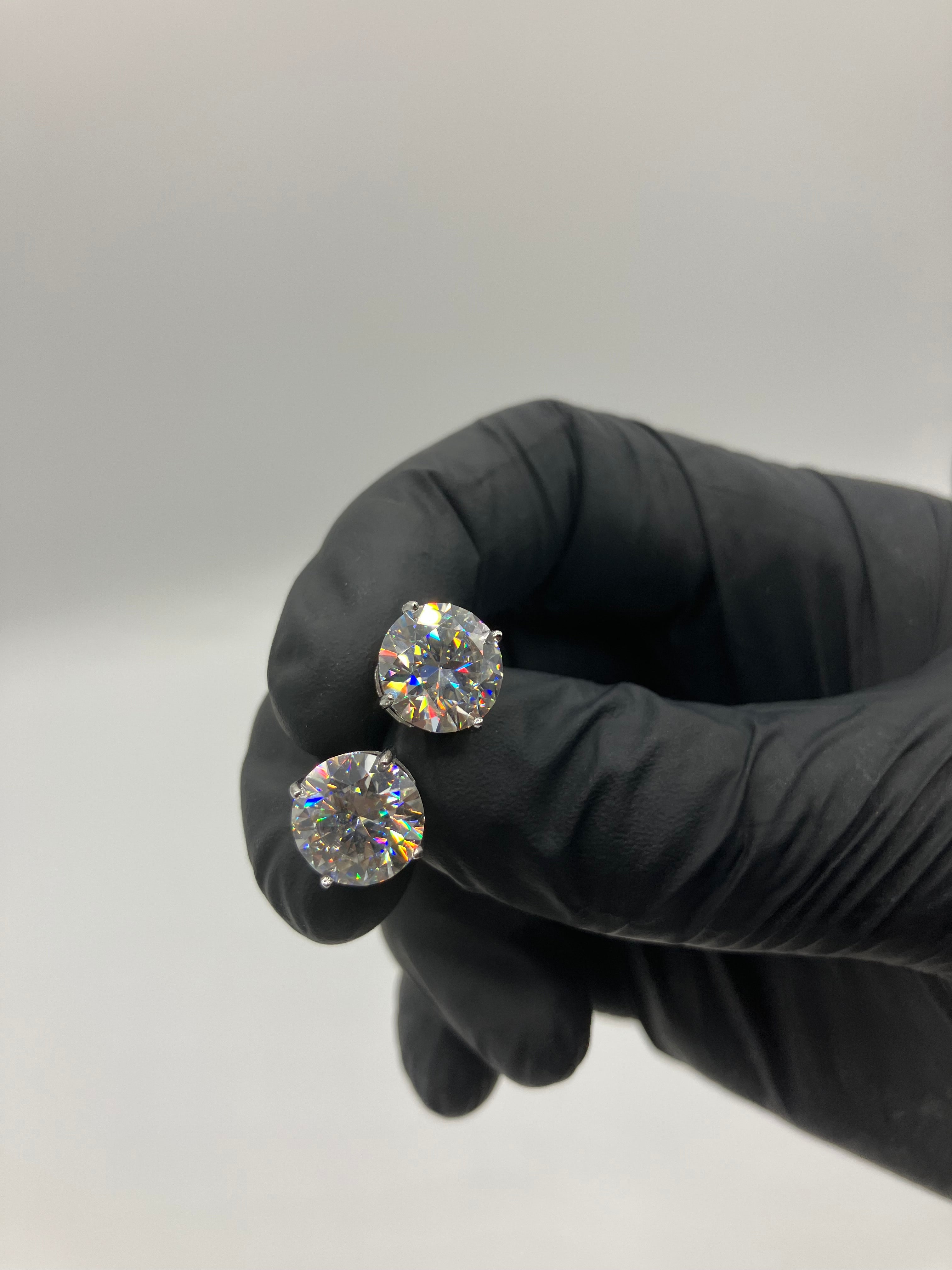 VVS+ GRA Certified Moissanite Stud Earrings 925 Silver .5ct.-4ct.