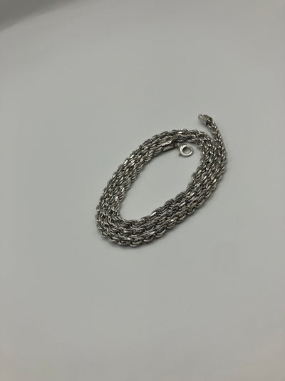 Silver Rope Chain 3mm-5mm 20"