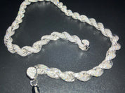 VVS+ GRA Certified Moissanite Rope Chain .925 Silver 8mm 18"-20"