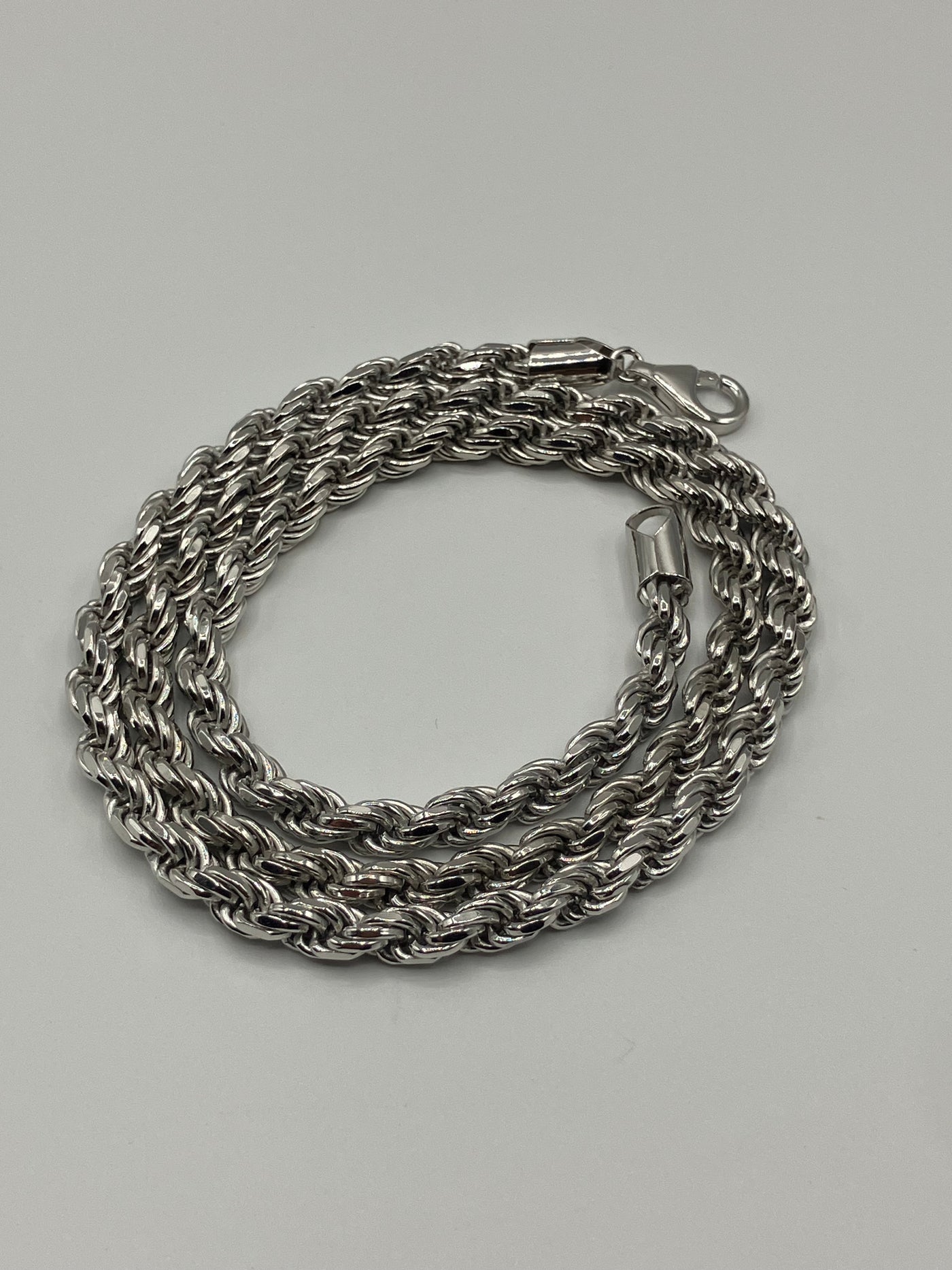 Silver Rope Chain 3mm-5mm 20"