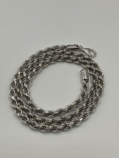 Silver Rope Chain 3mm-5mm 20"