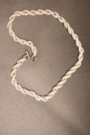 VVS+ GRA Certified Moissanite Rope Chain .925 Silver 8mm 18"-20"