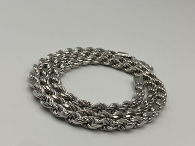 Silver Rope Chain 3mm-5mm 20"