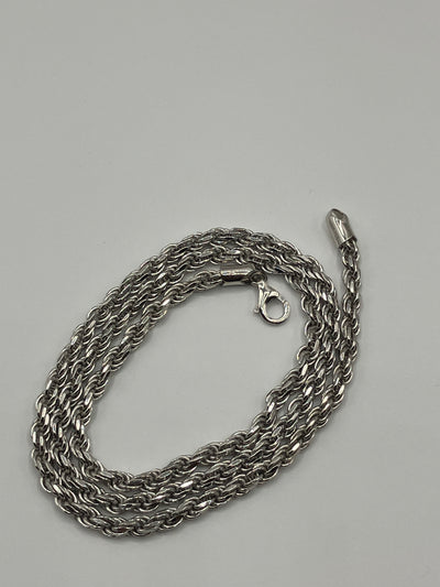 Silver Rope Chain 3mm-5mm 20"