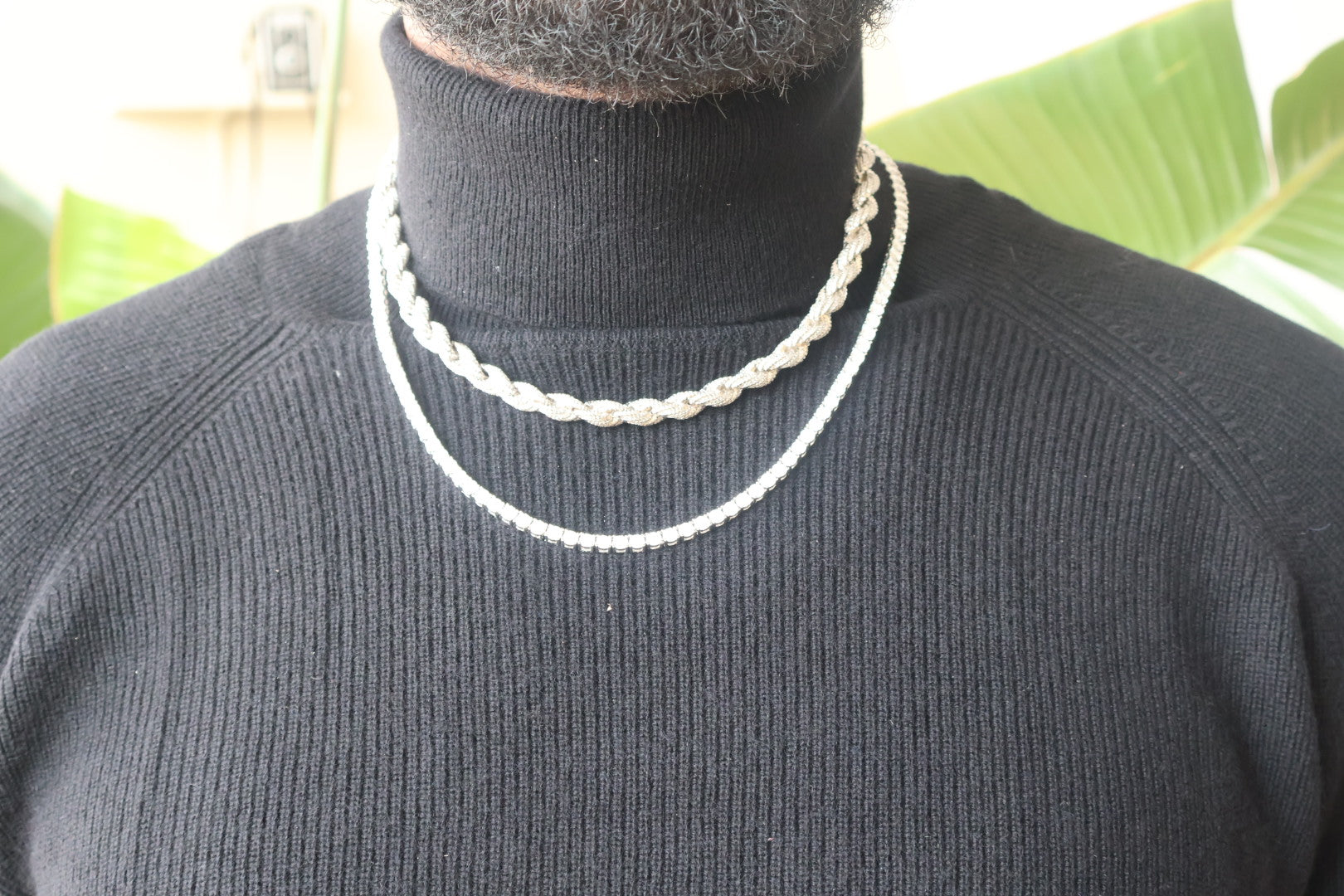925 Silver Moissanite Tennis Chain Necklace with GRA Cert 18"-24" 2mm-5mm