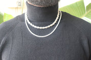 925 Silver Moissanite Tennis Chain Necklace with GRA Cert 18"-24" 2mm-5mm