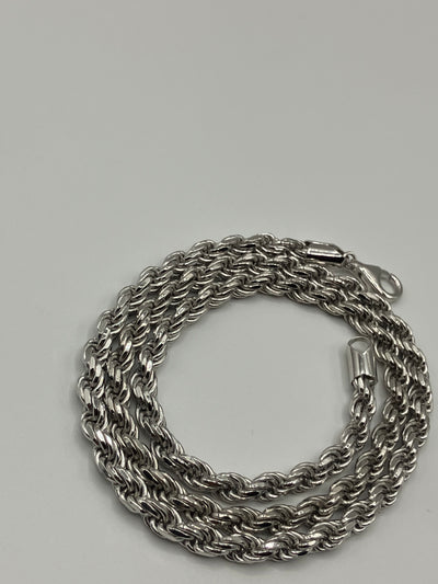 Silver Rope Chain 3mm-5mm 20"