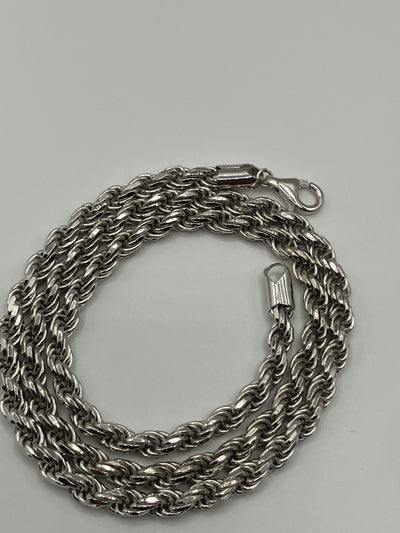 Silver Rope Chain 3mm-5mm 20"