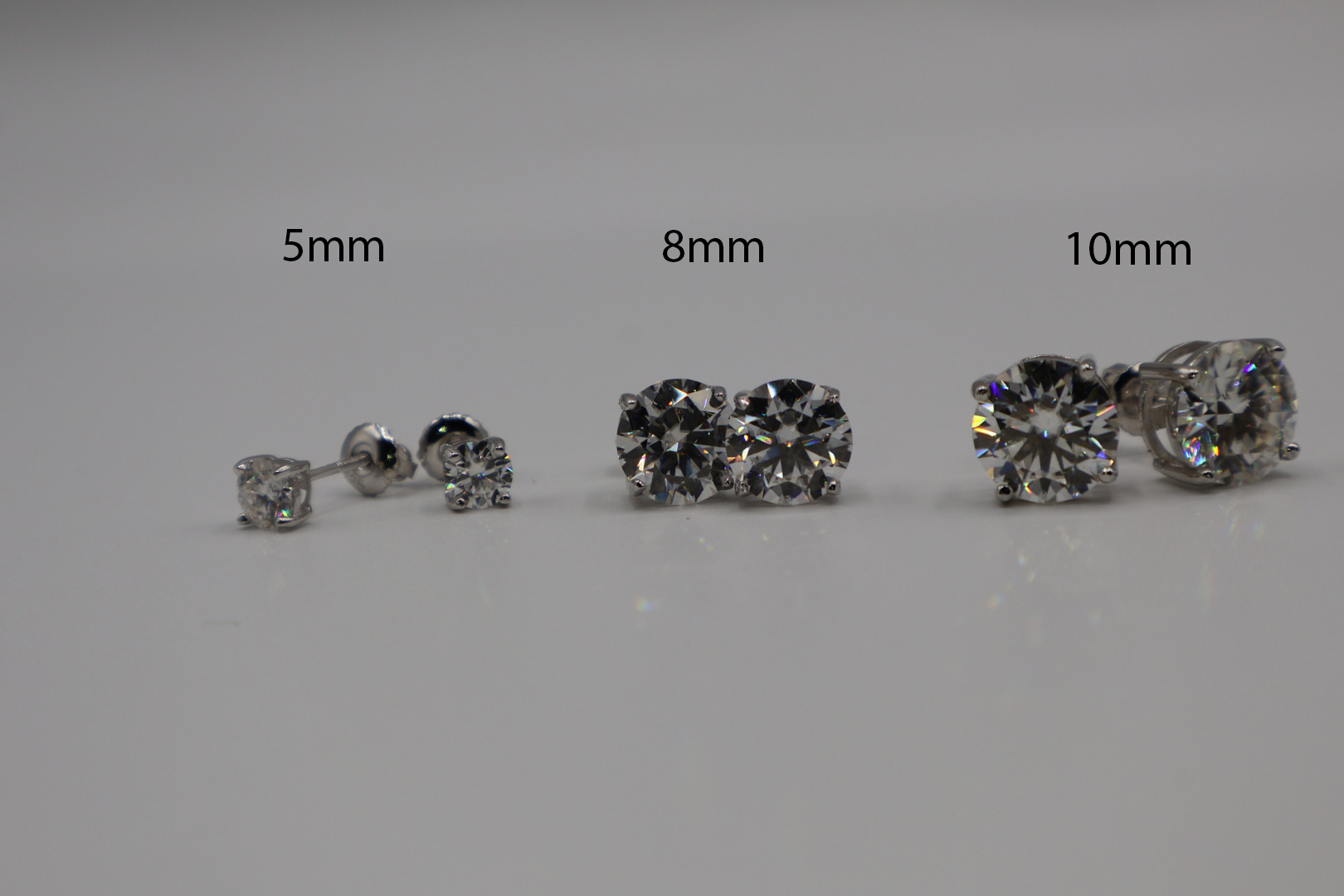 VVS+ GRA Certified Moissanite Stud Earrings 925 Silver .5ct.-4ct.