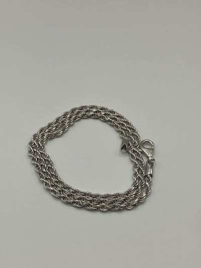 Silver Rope Chain 3mm-5mm 20"