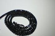 Black Moissanite Tennis Chain .925 Silver 3mm 20"
