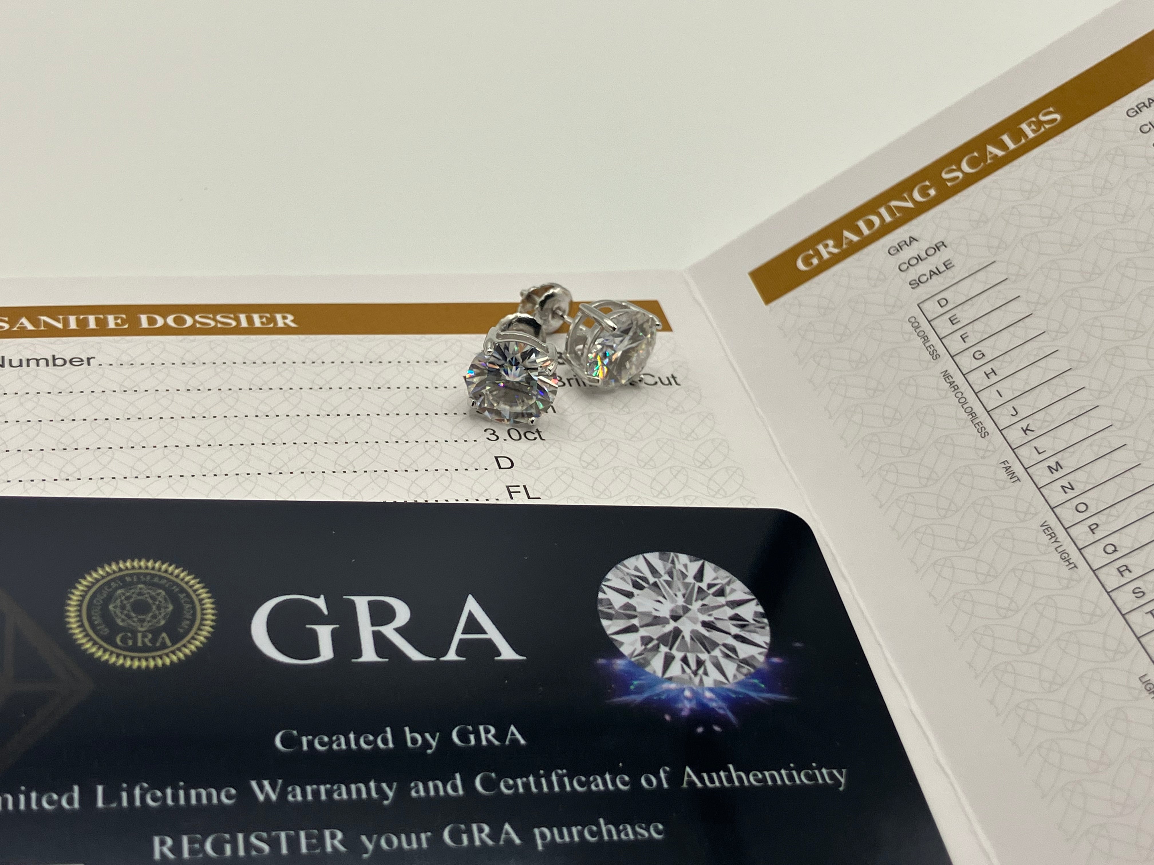 VVS+ GRA Certified Moissanite Stud Earrings 925 Silver .5ct.-4ct.