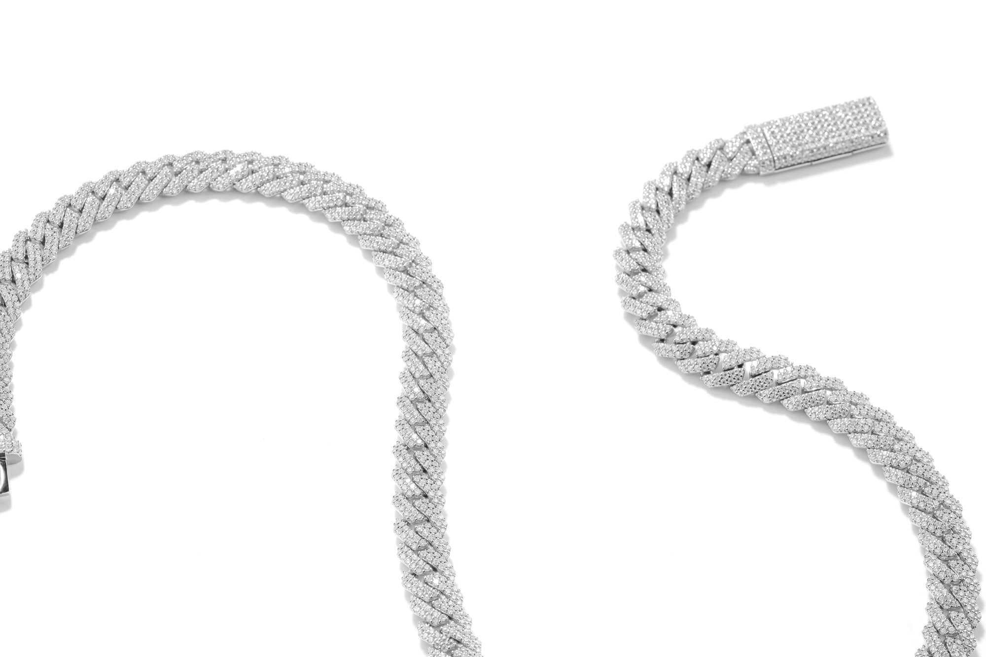 Moissanite Cuban Link Chain 10mm 12mm 15mm in 925 Silver 18” 20” 22" 24" with GRA Certificate