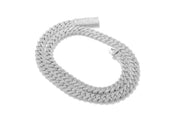 Moissanite Cuban Link Chain 10mm 12mm 15mm in 925 Silver 18” 20” 22" 24" with GRA Certificate