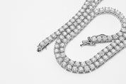 925 Silver Moissanite Tennis Chain Necklace with GRA Cert 18"-24" 2mm-5mm