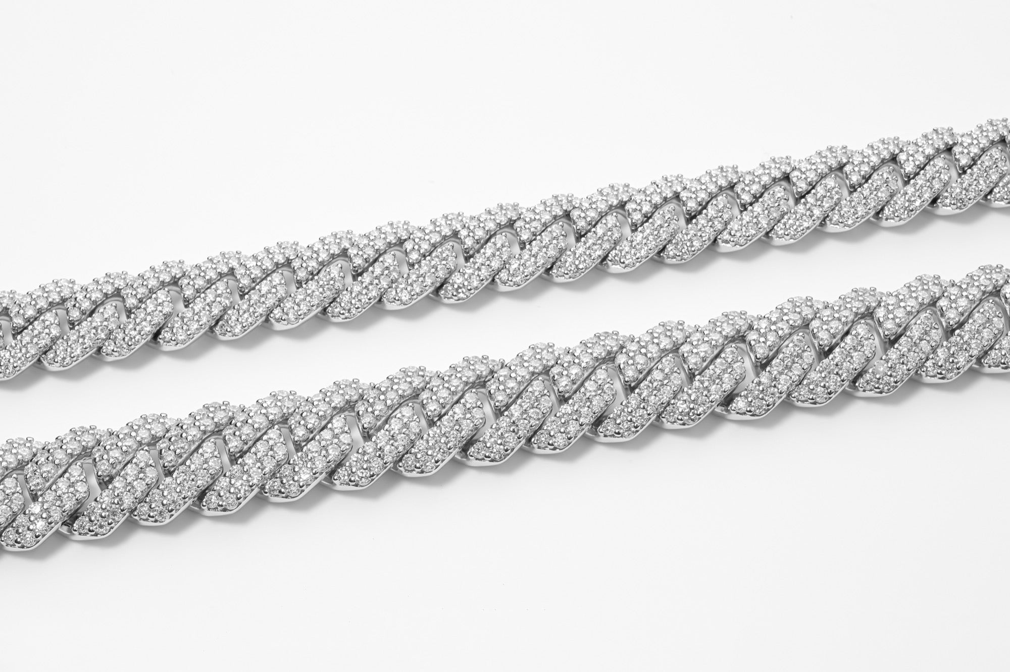 Moissanite Cuban Link Chain 10mm 12mm 15mm in 925 Silver 18” 20” 22" 24" with GRA Certificate