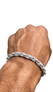 Men's 8mm VVS+ Moissanite Rope Bracelet | 925 Sterling Silver | 7-8 Inches | Masterful Moissanite