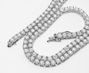925 Sterling Silver Moissanite Tennis Set (2MM-4MM): 7" & 8" Bracelets, 18"-24" Chains