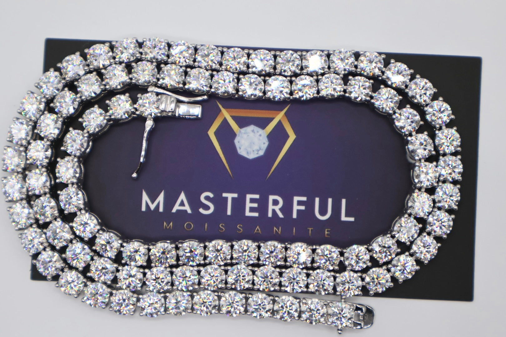 VVS+ GRA Certified Moissanite Tennis Chain, 925 Silver, 18-24", 2-5mm
