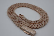 VVS+ GRA Certified Rose Gold Moissanite Cuban Link Chain 925 Silver 8mm-10mm 16"-22"