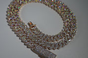 VVS+ GRA Certified Rose Gold Moissanite Cuban Link Chain 925 Silver 8mm-10mm 16"-22"