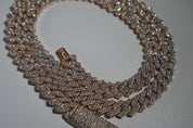 VVS+ GRA Certified Rose Gold Moissanite Cuban Link Chain 925 Silver 8mm-10mm 16"-22"