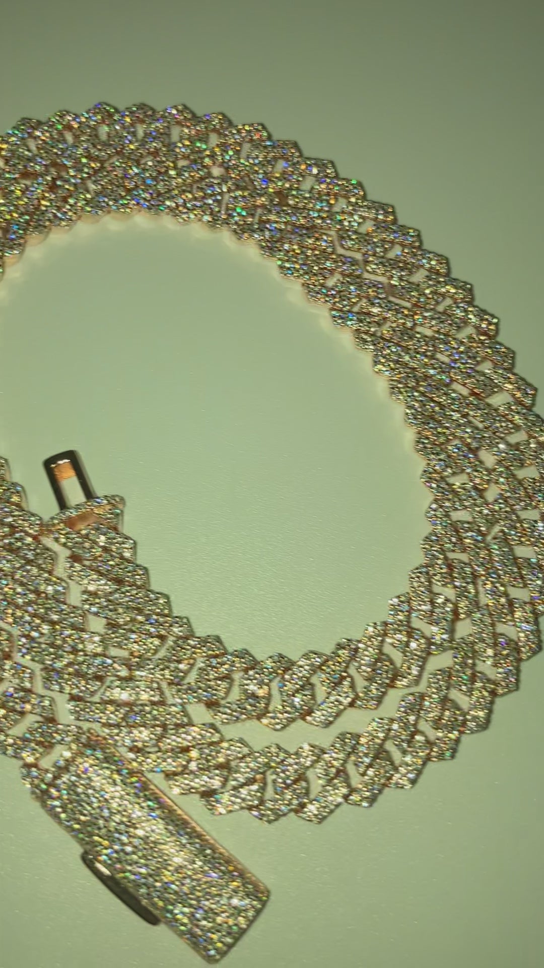 VVS+ GRA Certified Rose Gold Moissanite Cuban Link Chain 925 Silver 8mm-10mm 16"-22"