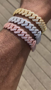 Men's 10mm Cuban Link Bracelet | 925 Sterling Silver | 7" & 8" Lengths | Silver, Rose Gold & Yellow Gold | Masterful Moissanite