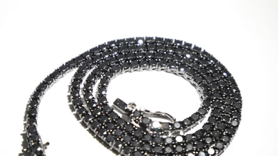 Black Moissanite Tennis Chain .925 Silver 3mm 20"