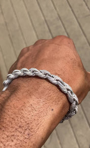 Men's 8mm VVS+ Moissanite Rope Bracelet | 925 Sterling Silver | 7-8 Inches | Masterful Moissanite