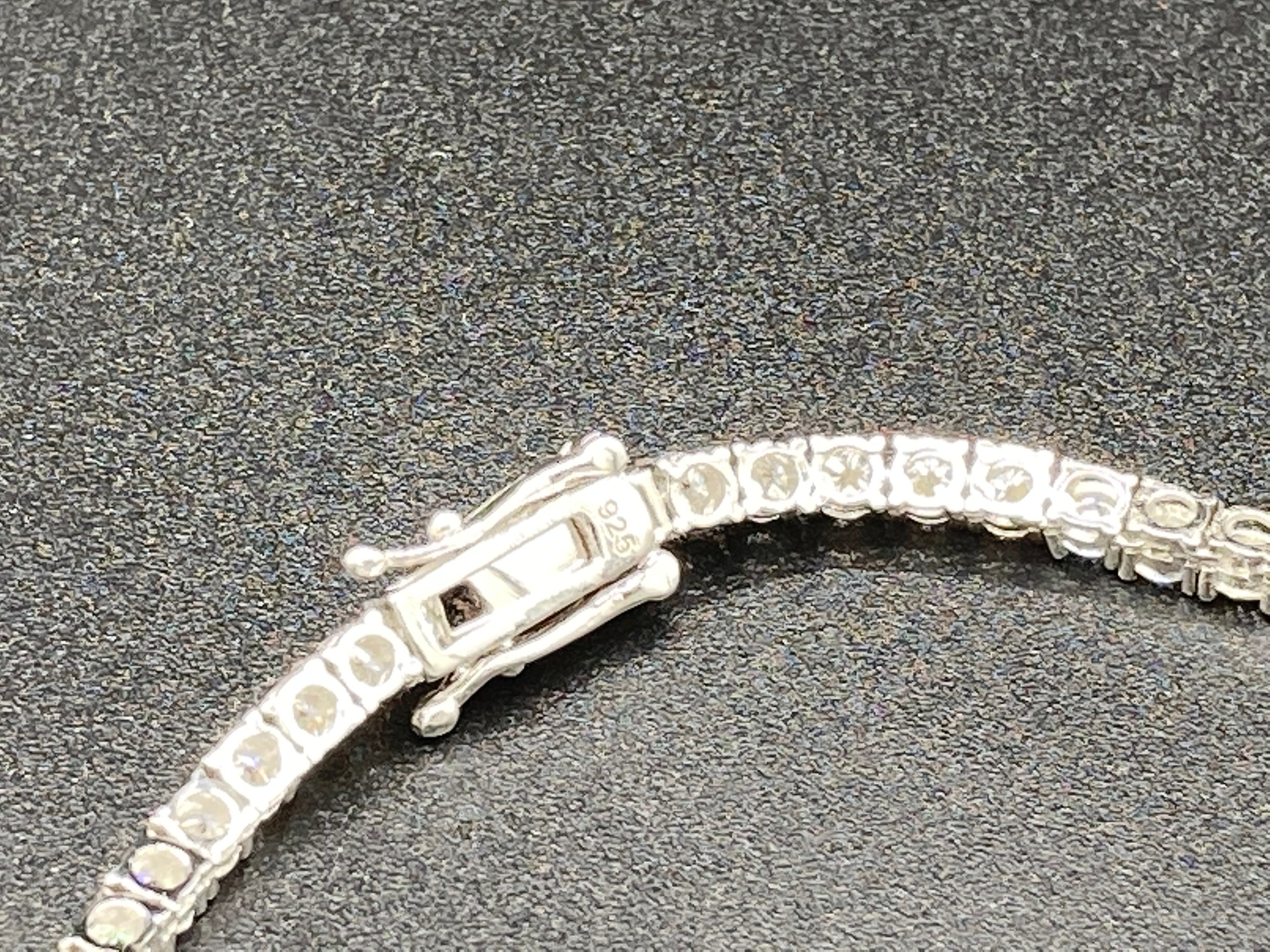 Moissanite Tennis Chain Necklace, 925 Sterling Silver, 2-5mm, 18-24 Inch