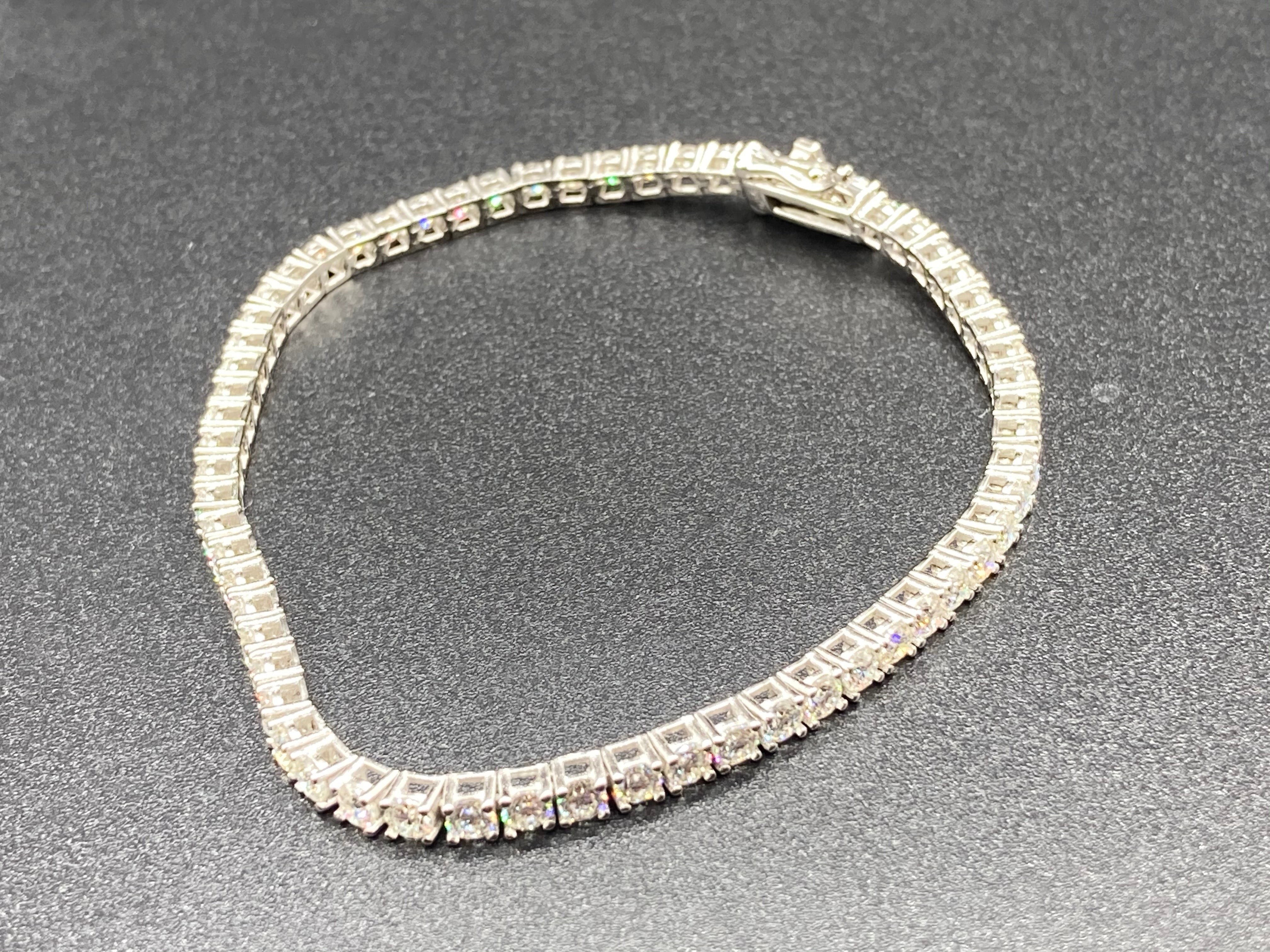 VVS+ GRA Certified Moissanite Tennis Bracelet 925 Sterling Silver 7”-8” 2-4mm