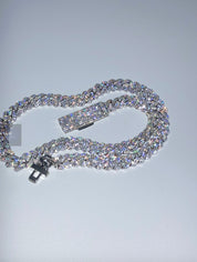Moissanite Cuban Link Chain, 925 Sterling Silver, 10mm, 12mm, 15mm 18-24 inch, Men's