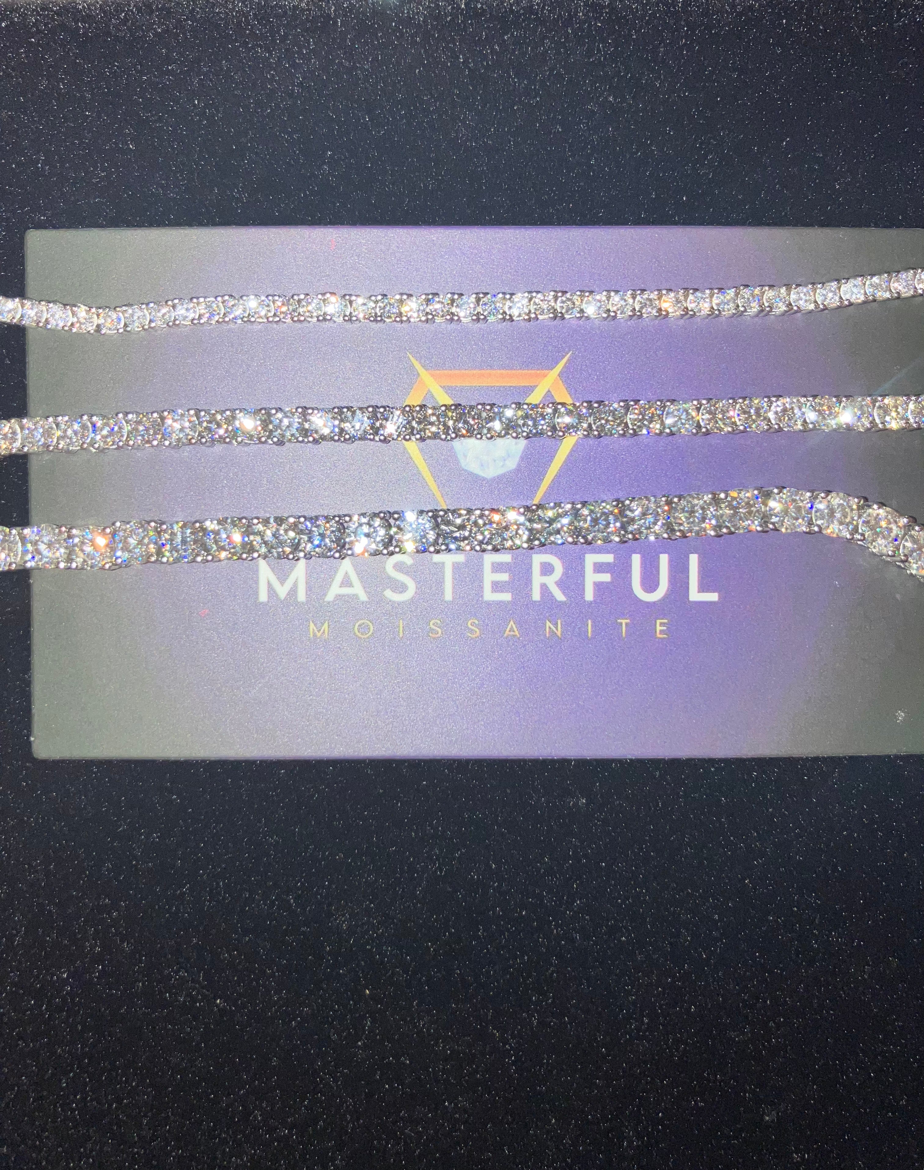 Moissanite Tennis Chain Necklace, 925 Sterling Silver, 2-5mm, 18-24 Inch