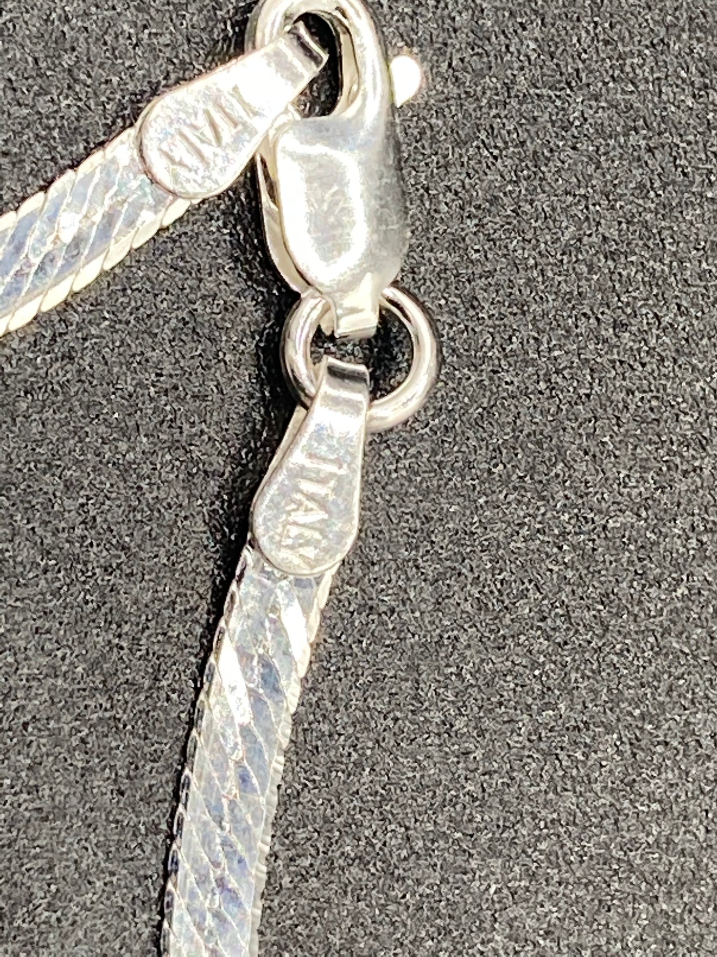 Italian Silver Herringbone Chain Necklace 18”