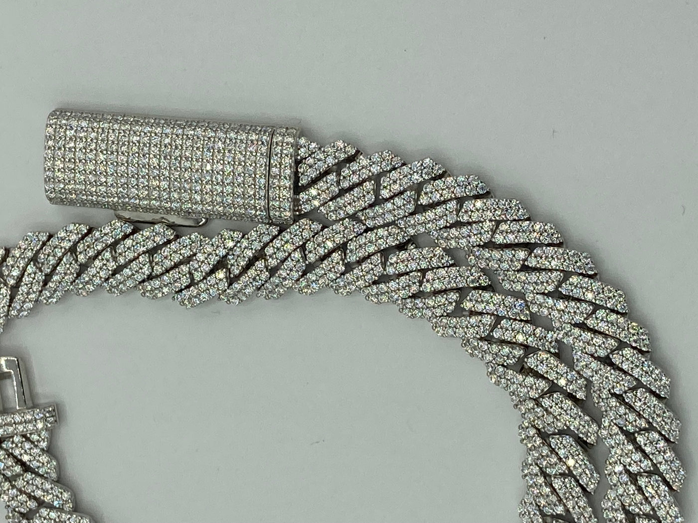 Moissanite Cuban Link Chain 10mm 12mm 15mm in 925 Silver 18” 20” 24" with GRA Certificate