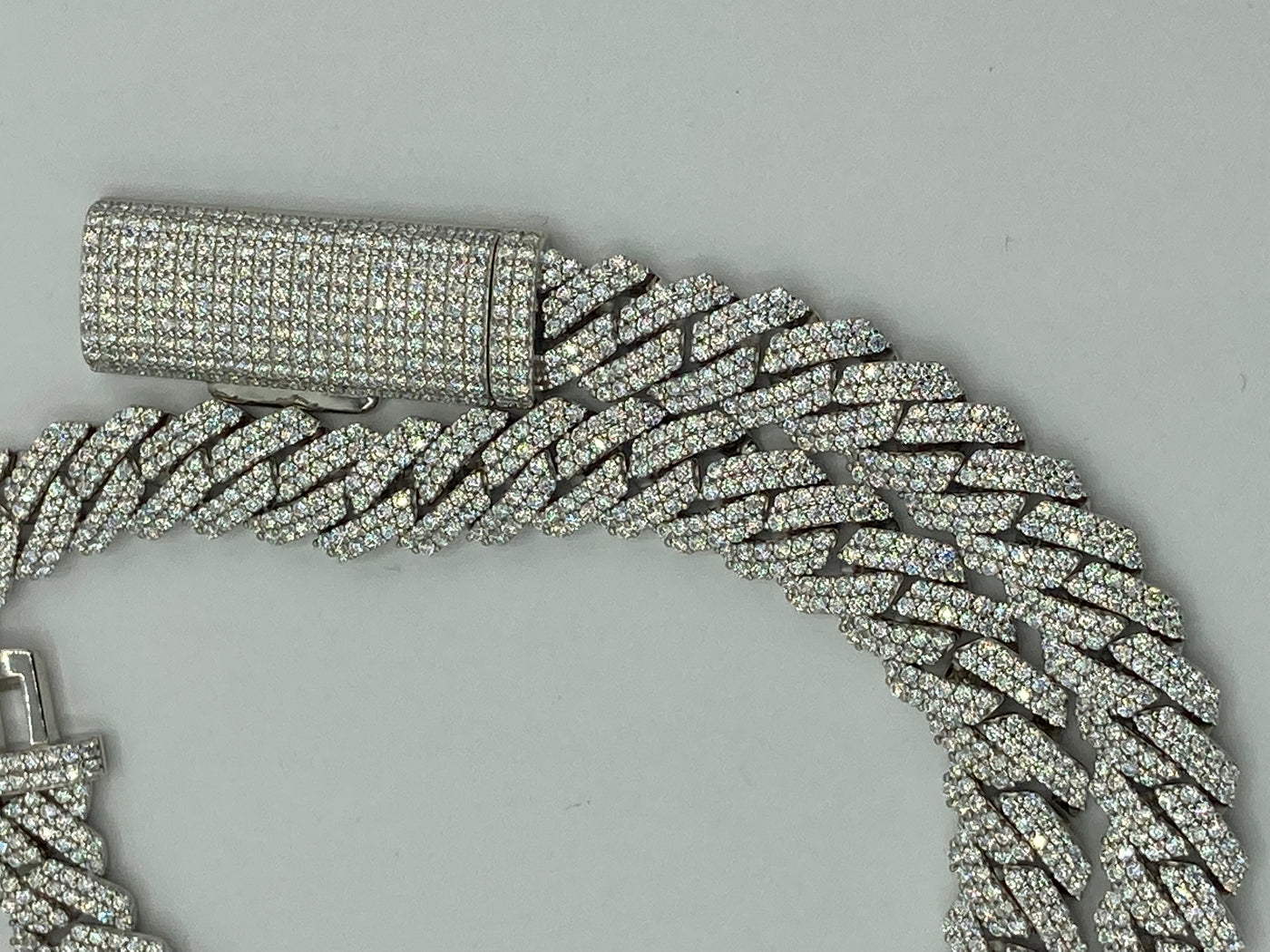 Moissanite Cuban Link Chain 10mm 12mm 15mm in 925 Silver 18” 20” 22" 24" with GRA Certificate