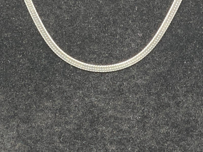 Italian Silver Herringbone Chain Necklace 18”