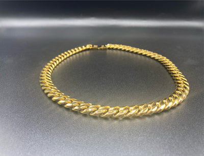 18k Yellow Gold Plated Stainless Steel Cuban Link Chain 10 mm 12mm