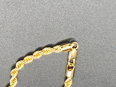 Rope Chain Necklace in Yellow Gold 24” 6mm