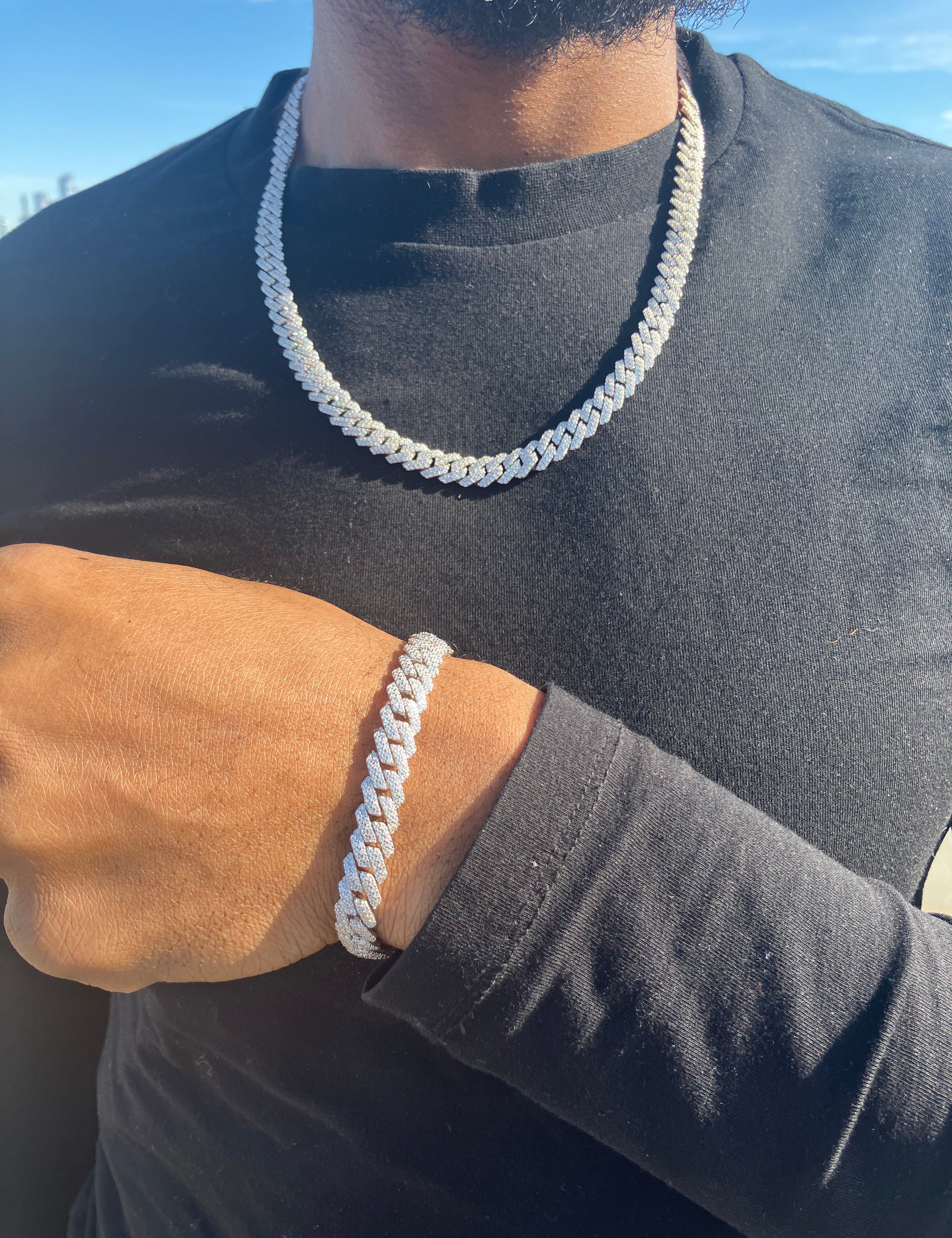 925 Silver Cuban Link Chain Necklace 8mm 18-24"