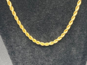 Rope Chain Necklace in Yellow Gold 24” 6mm